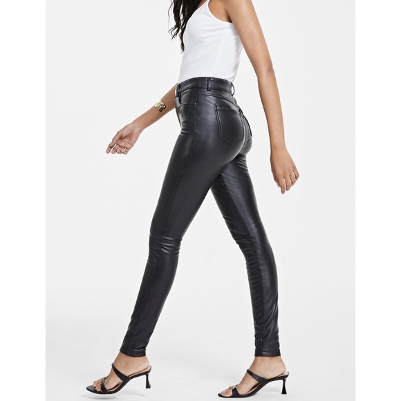 INC International Concepts Pants - INC international Concepts Women's Faux-leather Skinny pants size 12 Deep Black